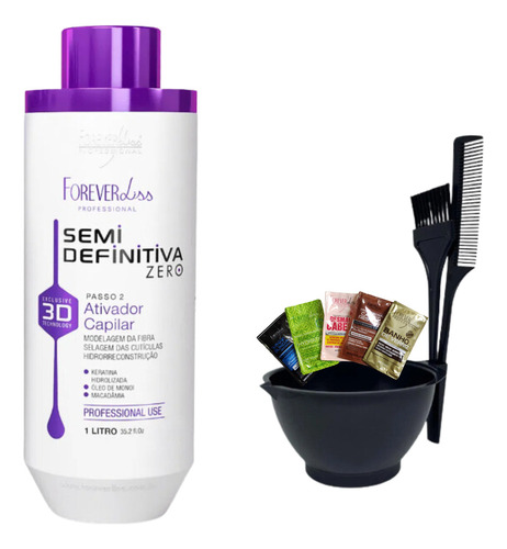 Kit Alisamento Orgânico Semi Definitiva 3d Forever Liss 1 L