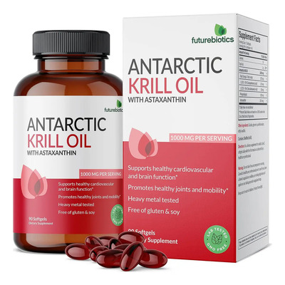 Aceite de Krill Futurebiotics 1000mg Omega 3 Antártico Con Astaxantina 90 Softgels | Envío gratis