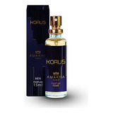 Perfume Masculino Korus 15ml Amakha Paris Fragrância Fougere Ambarado Dia Edp Fixação Spray Presente Mini Notas