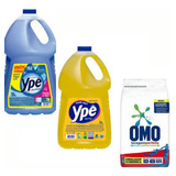 Detergente Ype 5l + Amaciante Ype 5l + Lava Roupas Omo 2.4kg