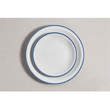 6 Platos Hondos C/ Borde Azul Porcelana Tsuji 452 Argenshop