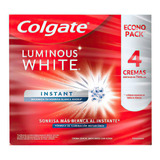 Crema Dental Colgate Luminous White 4 Pzas De 75 Ml C/u