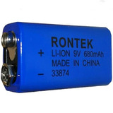 Bateria Recarregável 9v De Litio 680mah Rontek