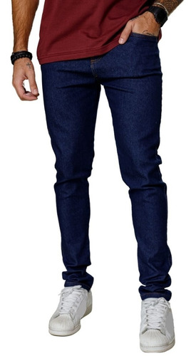 Calça Jeans Masculina Skinny Com Lycra Lisa Básica Original