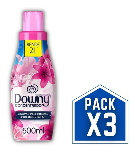 Suavizante Para Ropa Downy 500 Ml Pack X3 Frescura Primavera