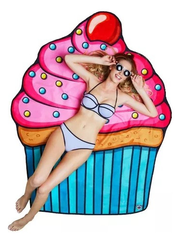 Toallas De Playa Microfibra:frutas Dona Cupcake Fresa Grande