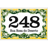 Azulejo Portugues Numero Casa 20x30 Cm Amarelo E Verde