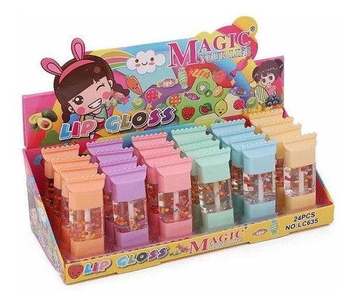 Pack 12 Brillos Labiales Lip Gloss Glitter Candy Dulce Fruta