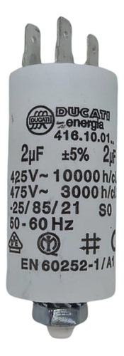 Condensador Permanente 2 Uf Con Terminal