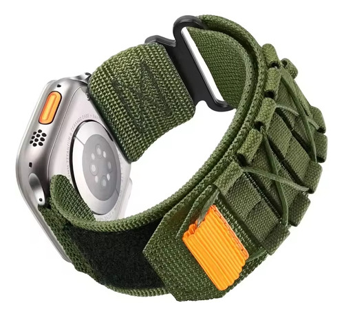 Malla Correa Nylon Velcro Táctica Edc Para Apple Watch