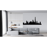 Vinil Decorativo Ciudad Paisaje Negro Edificios 400