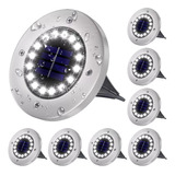 Lampara Solar Luz Led Exterior De Jardin 16/20leds, 8uds