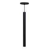 Pendente Tubo Luna Preto 50 Cm Moderno Banheiro + Led Brinde