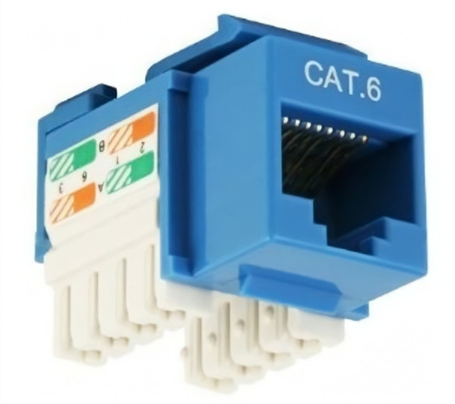 Jack Rj45 Cat 6 Amp Azul Keistone Jack Ideal Para De Datos