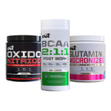 Óxido Nítrico 150 Grs + Bcaa Ena Sport + Glutamina 150 Grs Pack Completo Masa Muscular Recuperación Rendimiento Gym