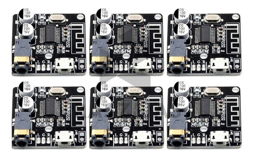 Mini Modulo Placa Receptor Bluetooth 5.0 Áudio Mp3 Kit Com 6