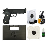 Kit Completo Arma Air Soft Full Metal Pistolada Pt92 Mola