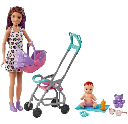 Muñeca Barbie Skipper Que Cuida Al Bebé Mattel - Gxt34