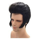 Peluca Para Cosplay De Elvis Aron Presley Para Hombre Rock S