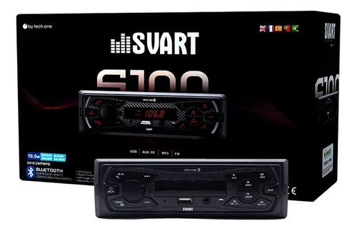 Aparelho Som Automotivo Rádio Mp3 Bluetooth Svart S100