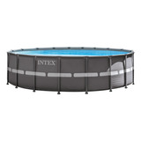 Pileta Estructural Redondo Intex 26322 Con Capacidad De 19156 Litros De 488cm De Diámetro  Gris