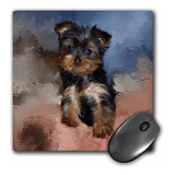 Mouse Pad Dibujo Cachorro Yorkie Negro 8 X 8 Pulgadas