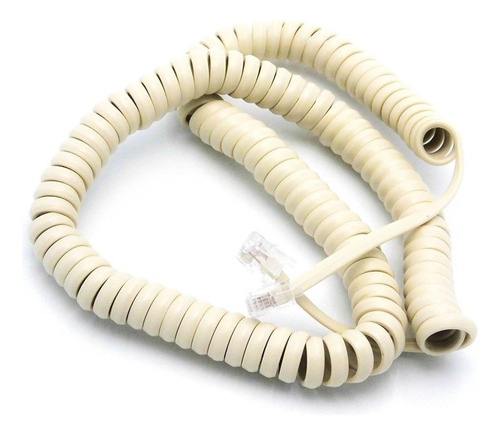 Cable Rulo Espiral Telefono 2,1mt Rj9 X 50 Unidades Marfil