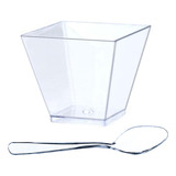 Vaso De Postre Cuadrado De Plástico Transparente De 60 Ml Co