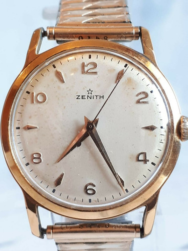 Precioso Antiguo Reloj Zenith Mecánico Oro Años 50 Original