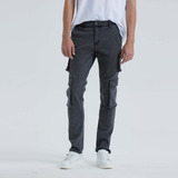 Jeans Hombre Slim Cargo Gris Fashion's Park