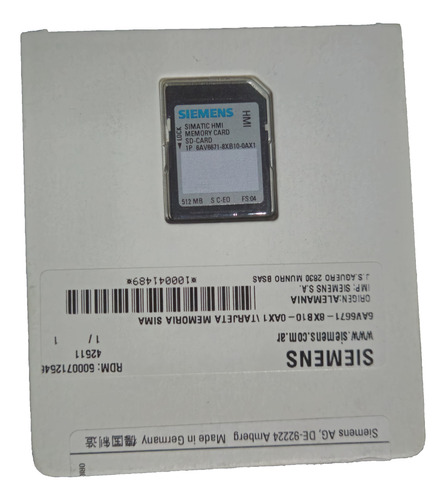 Tarjeta Simatic Hmi 512mb 6av6671-8xb10-0ax1 Siemens Memory