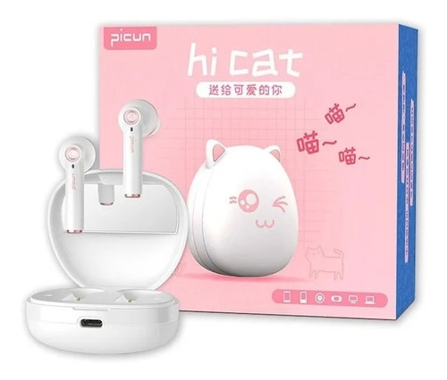 Auriculares Bluetooth 5.0 Tws Hifi Sound Diseño Gatito Niña