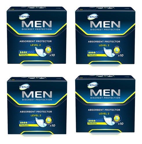 Kit 4 Pacotes Absorvente Incontinência Urinária Tena Men C10