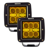 Par De Faros 6 Leds Luz Y Estrobo Amarillo Tunelight 18w