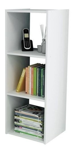 Cubo Triple Melamina Organizador 100x35x35 Wengue Blanco