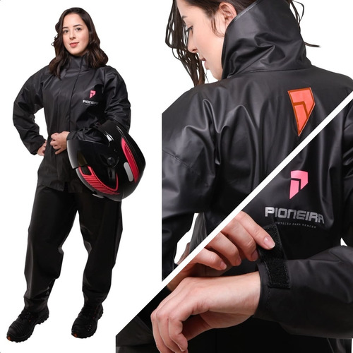 Capa Chuva Feminina Moto Impermeável Pioneira Combate