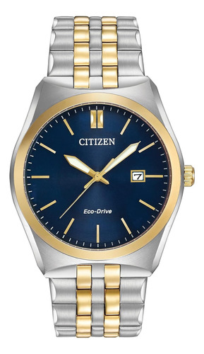 Reloj Citizen Bm7334-58l Men's Clásico Corso Eco-drive , F Color De La Correa Bicolor Color Del Bisel Acero Inoxidable Color Del Fondo Azul