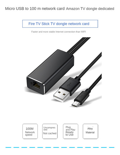 Adaptador Ethernet -usb 10/100 Mbps Para Fire Tv Stick