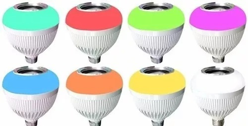 Lampada Led 12w Com Som Bluetooth E Controle De Luz Colorida
