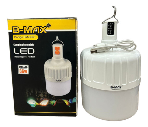 Luminária Camping Portátil Recarregável Led 3 Níveis De Luz