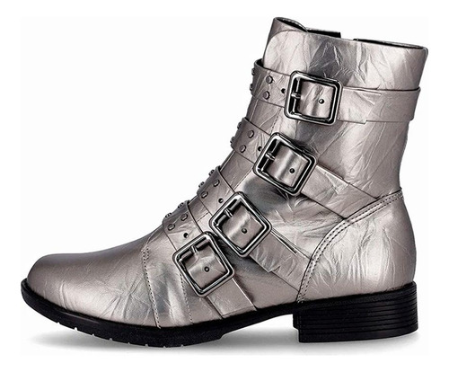 Bota Piccadilly Coturno Detalhes Em Fivelas - 653006