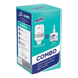 Combo Dispensador De Jabón Líquido Plástico Blanco Familia