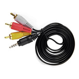 Cable Adaptador Rca Macho Por Estereo Auxiliar Macho 3x1 Av