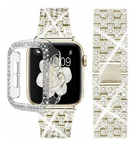 Malla Diamantes Imitacion Para Apple Watch De 38mm -champan 