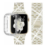 Malla Diamantes Imitacion Para Apple Watch De 38mm -champan 