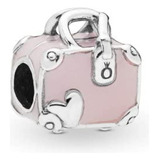 Pandora Jewelry Pink Travel Bag Sterling Silver Charm, No Bo