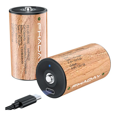 2pcs Cargadores De Pilas D (batería De Litio) Recargables De 8633mah Con Tipo C Para Dispositivos De Alta Capacidad Y Potencia: Linternas, Vehículos Teledirigidos, Robots, Equipos De Audio | MercadoLibre
