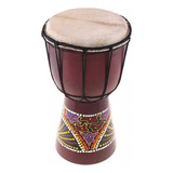 Tambor Djembe Africano De Madera Maciza Tallado A Mano