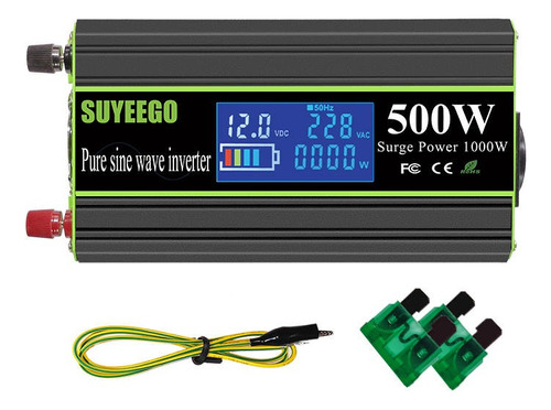 Inversor Onda Pura 500w - 12vdc Con Display Lcd Azul