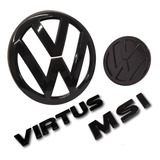 Kit Emblemas Vw Grade Mala Black Virtus Gts Highline